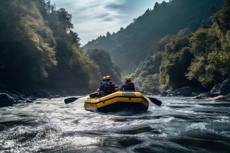 River rafting recreation adventure vehicle.